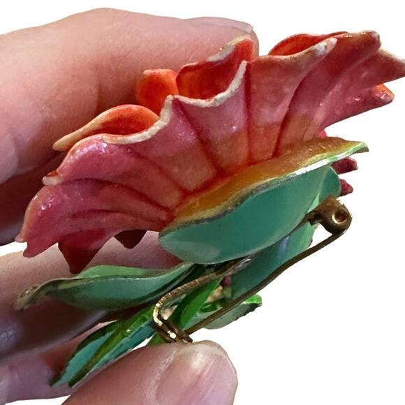 Vintage Pin/Brooch Bundle of 3 with 2-Floral and 1-vintage style bicycle - Picture 9 of 12